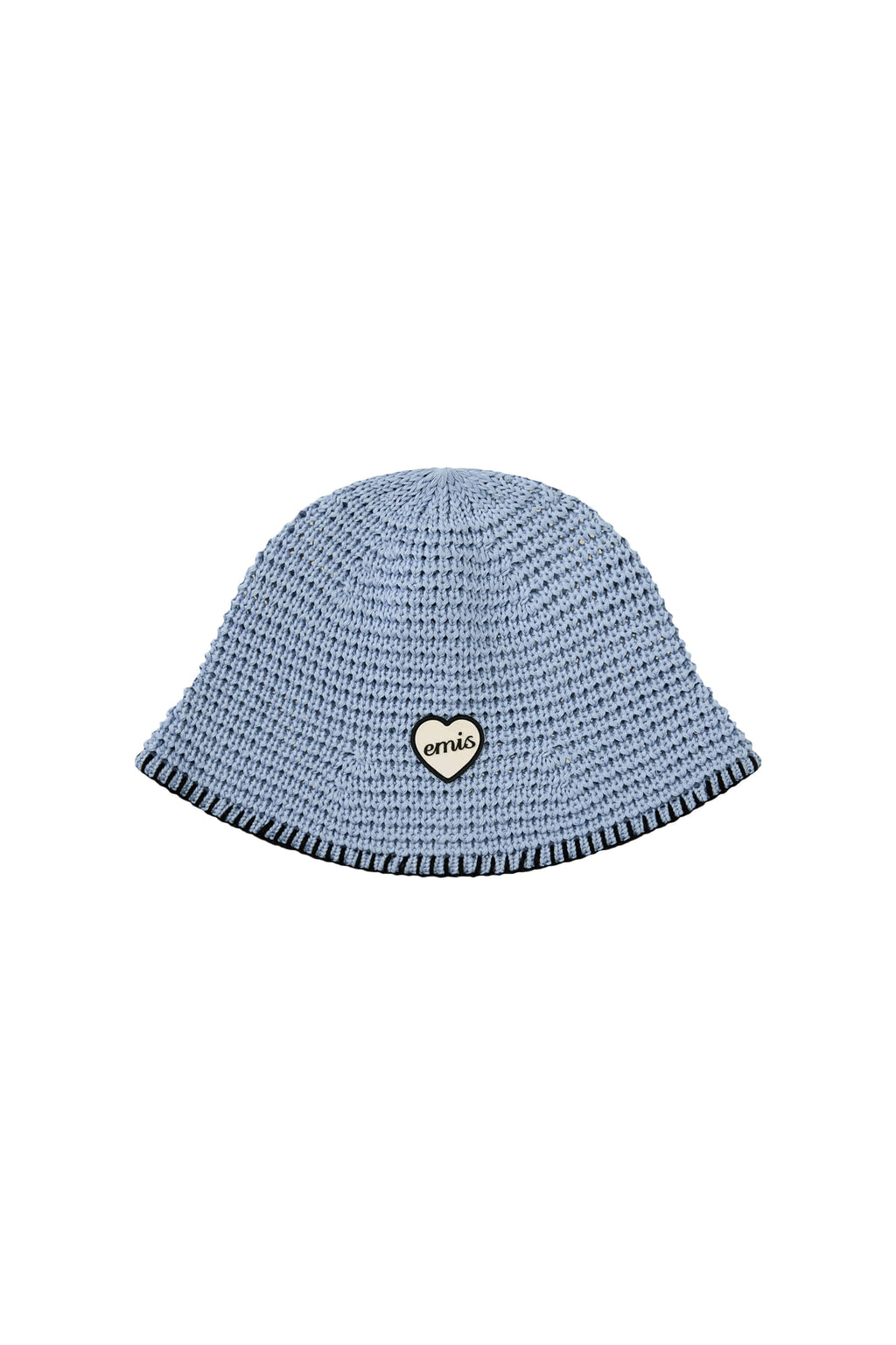 EMIS Heart Rubber Patch Knit Bucket Hat