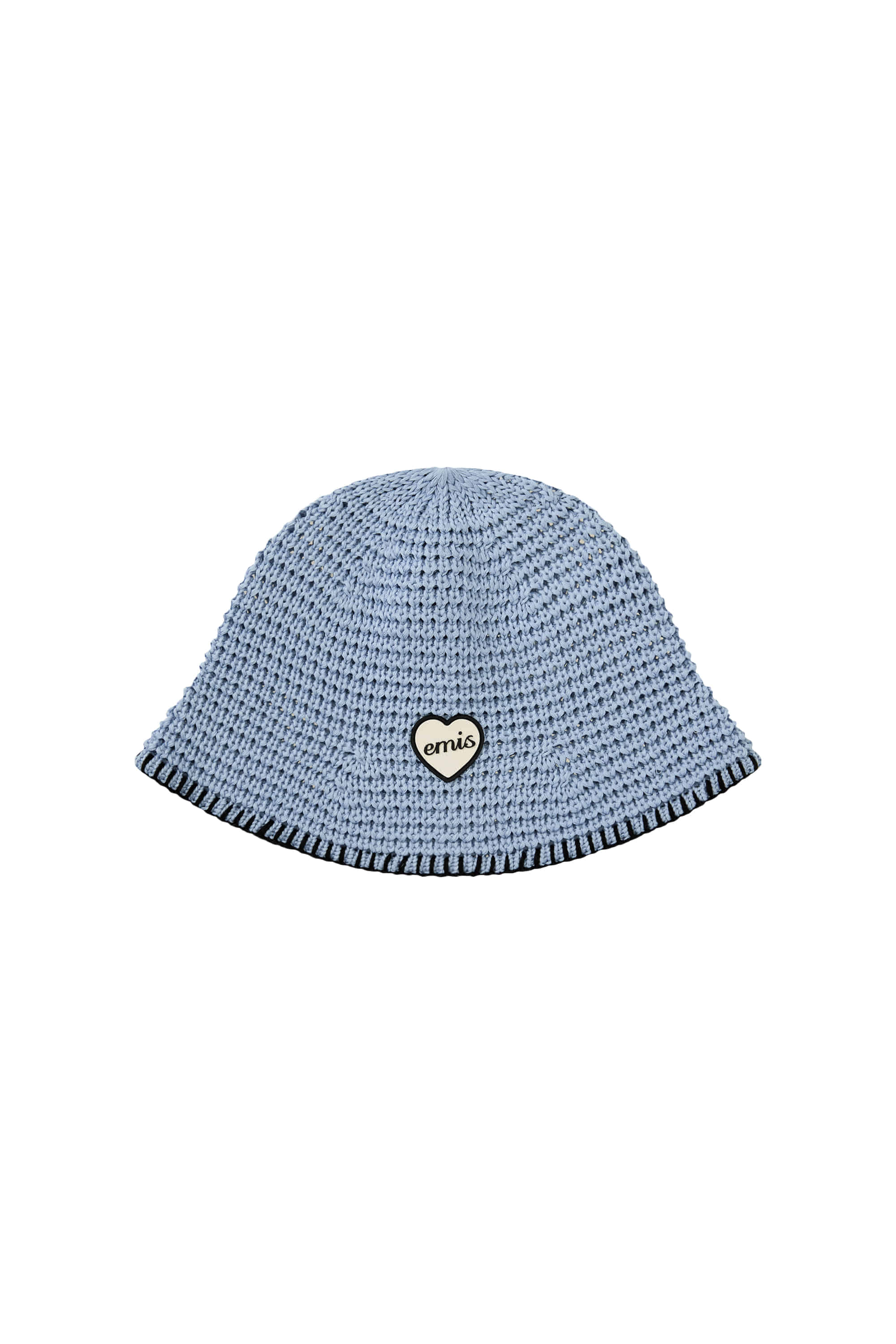EMIS Heart Rubber Patch Knit Bucket Hat