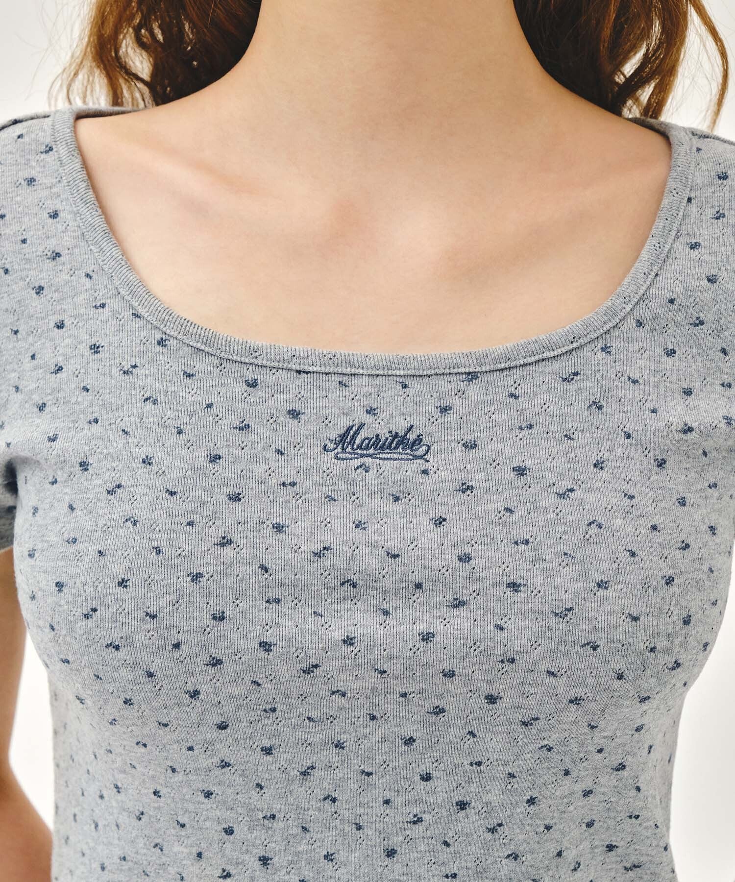 Marithé François Girbaud Small Logo Crop Tee (flower)