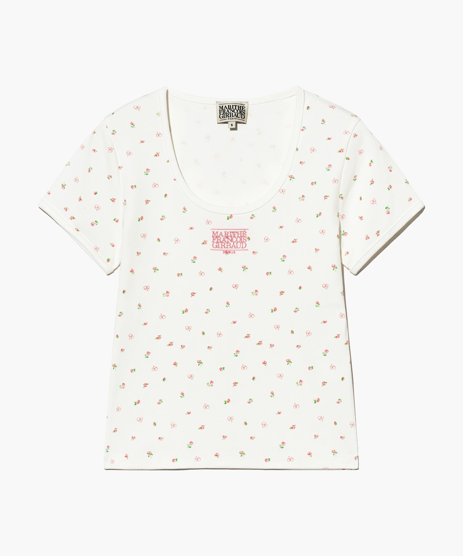 Marithé François Girbaud Small Logo Crop Tee (flower)