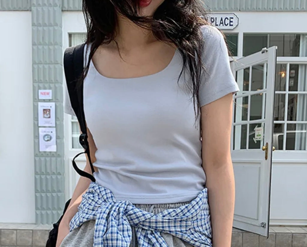 Everyday square neck top Regular fit