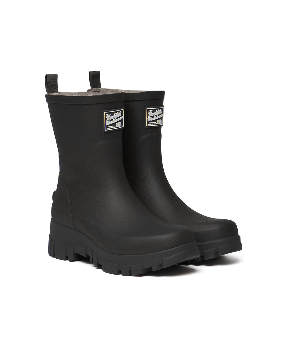 Rockfish Weatherwear Chunky Platform Rain Boots (Middle) — Black