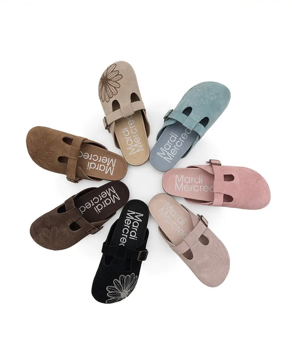 Mardi Mercredi Classique T-Strap Suede Mule (7 Colors)