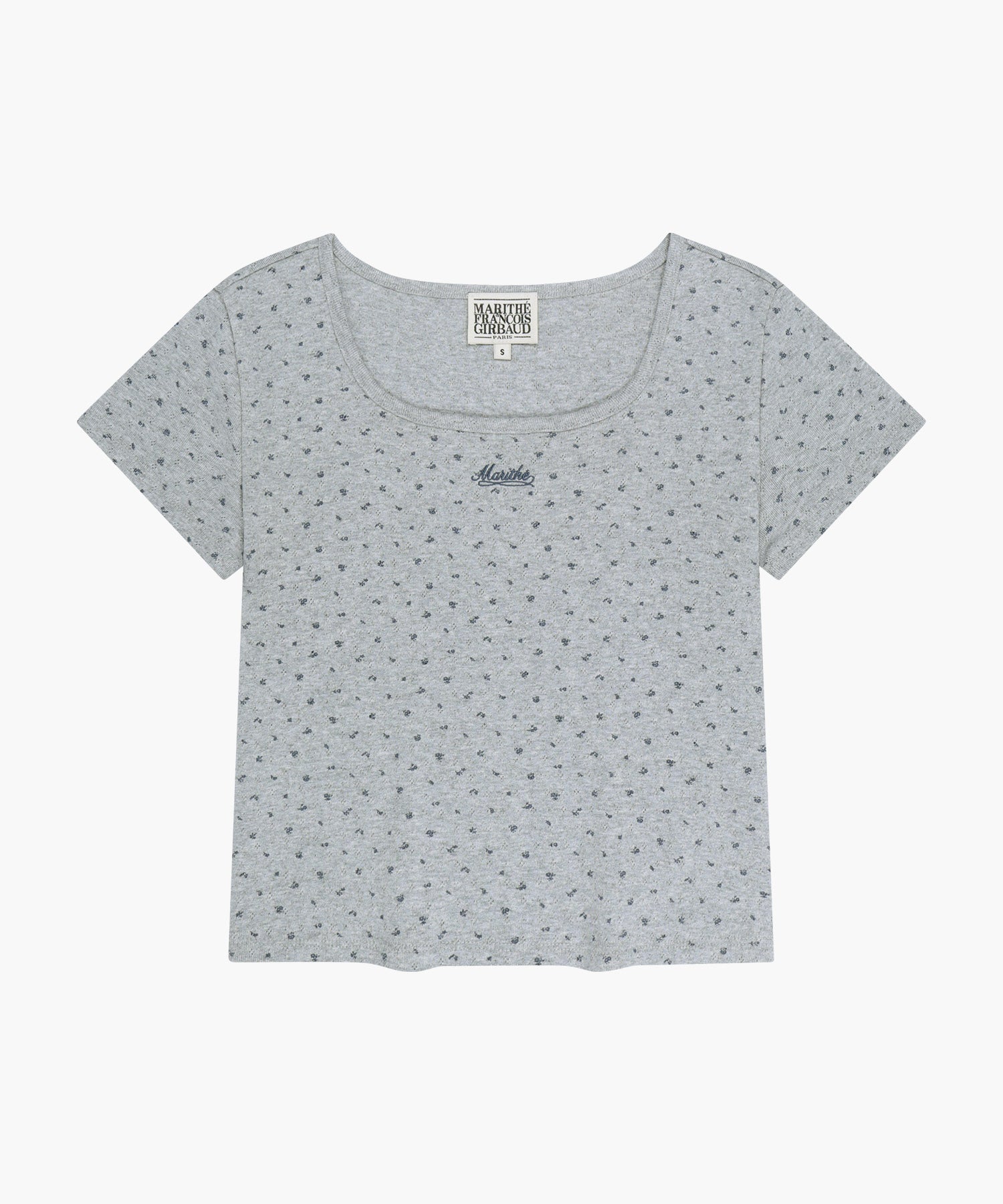 Marithé François Girbaud Small Logo Crop Tee (flower)