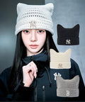 MLB Korea Summer Crochet Meow Beanie NY