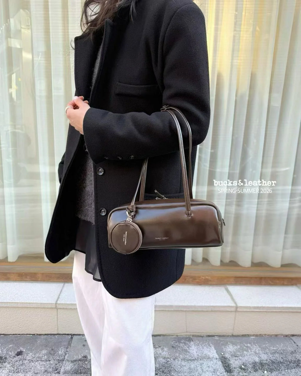 🇰🇷Bucks & Leather Calfskin Baguette Bag
