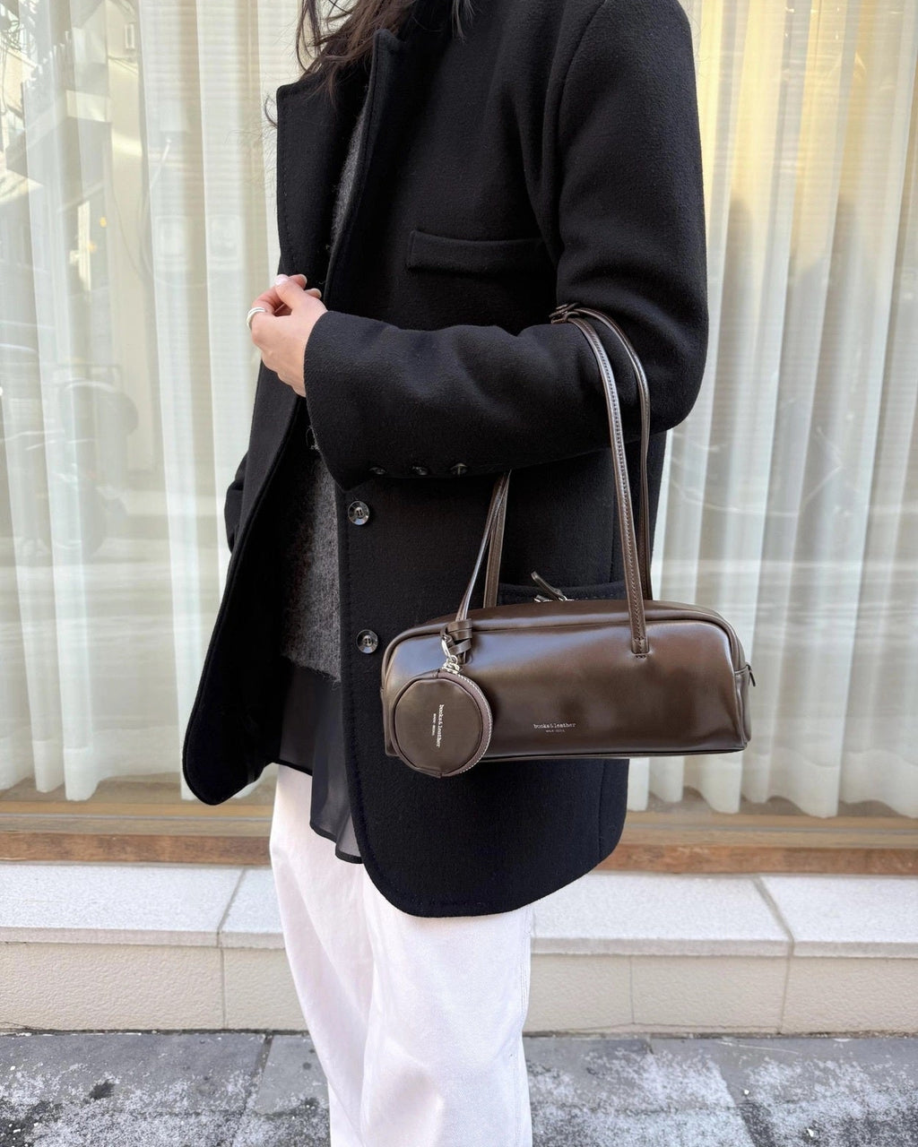 🇰🇷Bucks & Leather Calfskin Baguette Bag