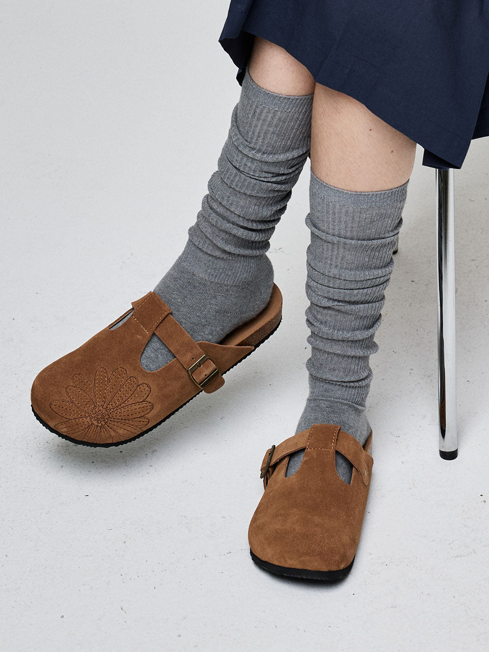 Mardi Mercredi Classique T-Strap Suede Mule (7 Colors)
