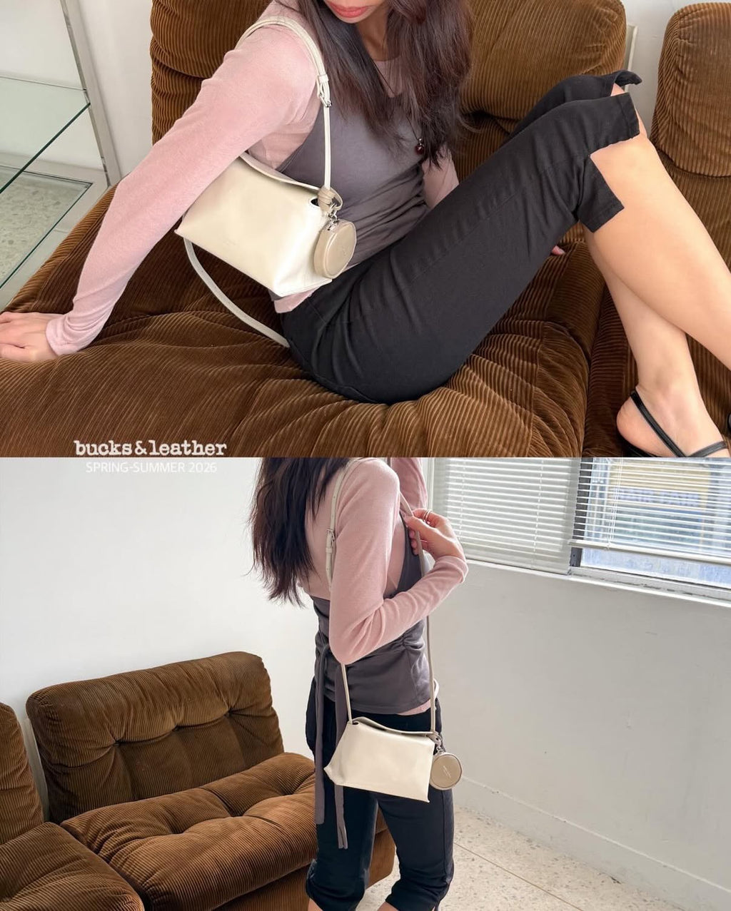 🇰🇷Bucks & Leather Calfskin Mini puzzle bag