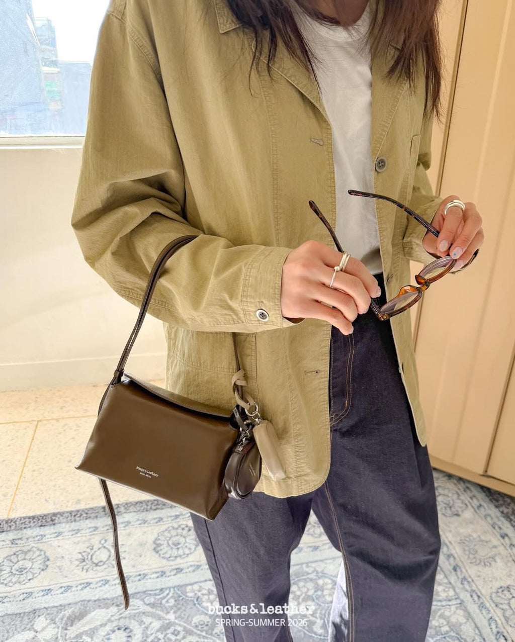 🇰🇷Bucks & Leather Calfskin Mini puzzle bag