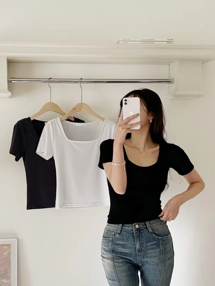 Everyday square neck top slim