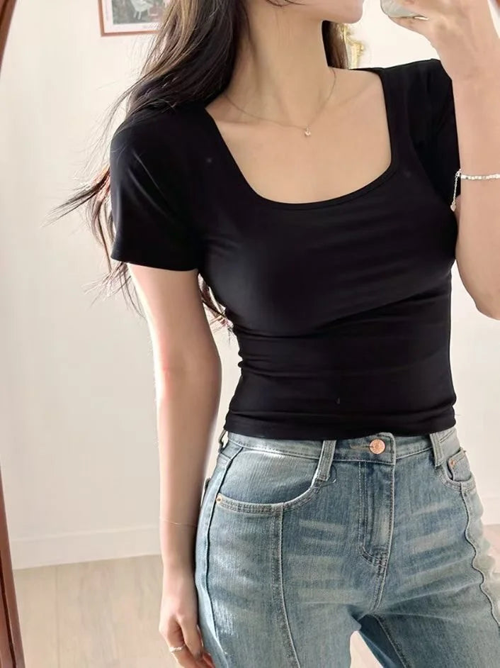 Everyday square neck top slim