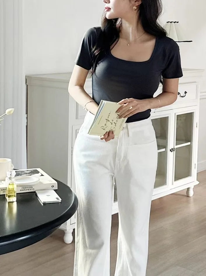 Everyday square neck top slim