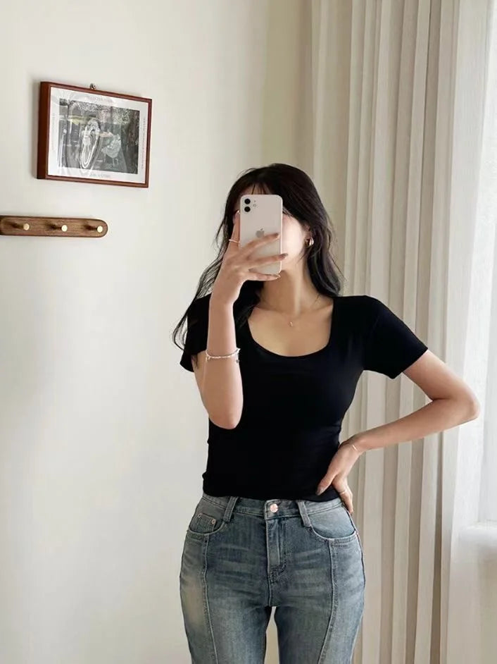 Everyday square neck top slim