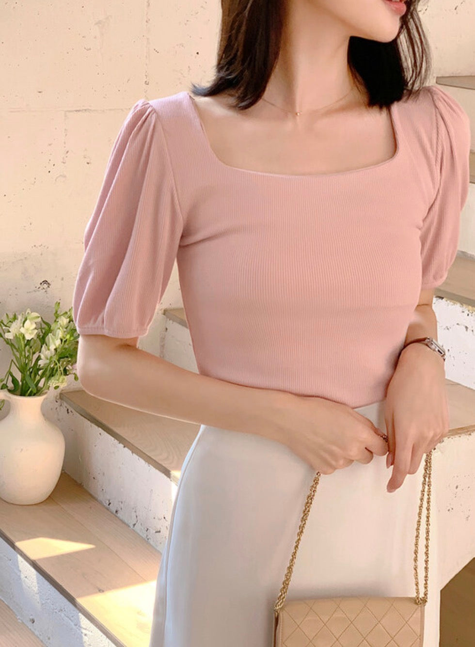 Everyday square neck top Relaxed