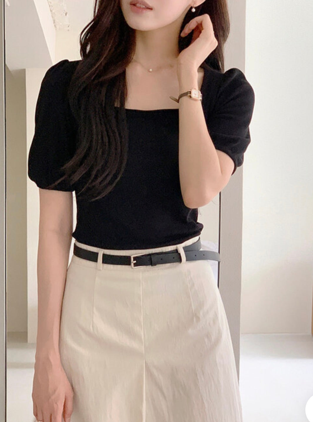 Everyday square neck top Relaxed