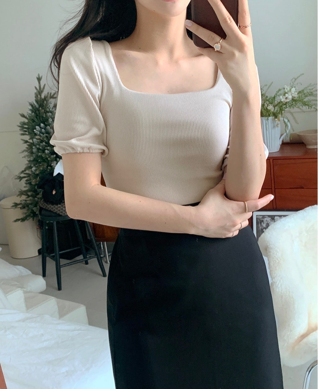 Everyday square neck top Relaxed