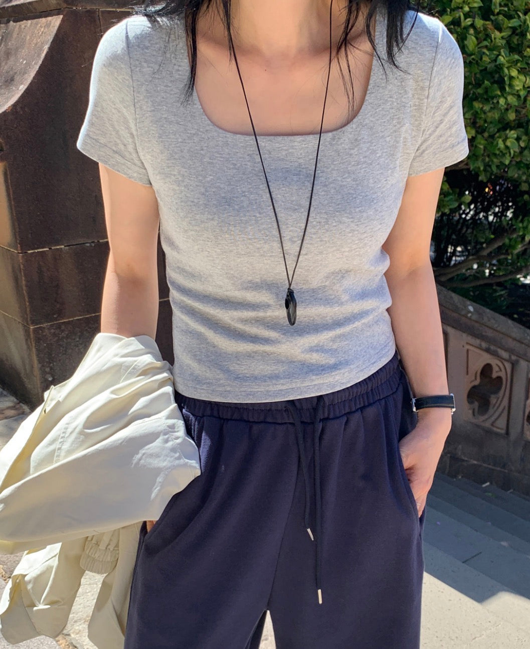 Everyday square neck top Regular fit