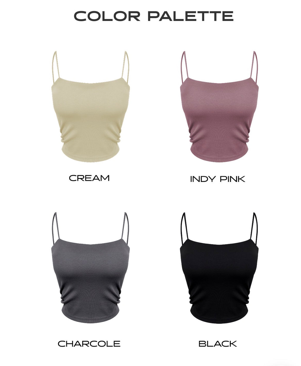 Dorosiwa Built-in Bra Ruched Tube Top (4 Colors)
