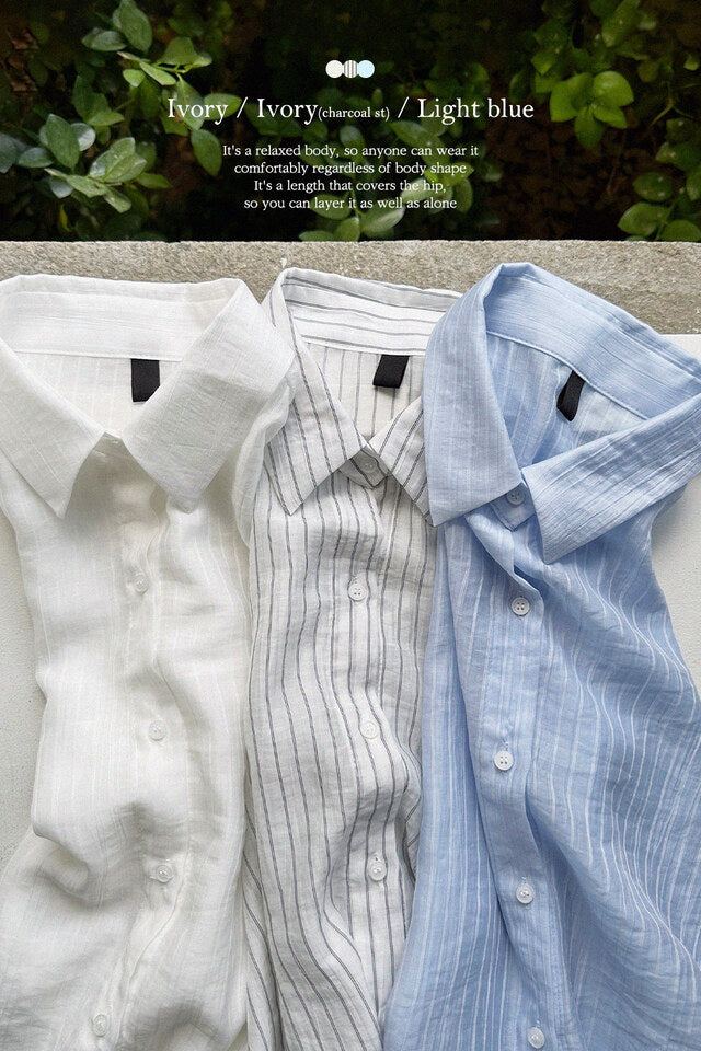Terive Lightweight Striped Shirt (66% Tencel)