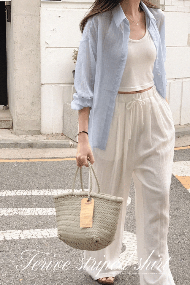 Terive Lightweight Striped Shirt (66% Tencel)