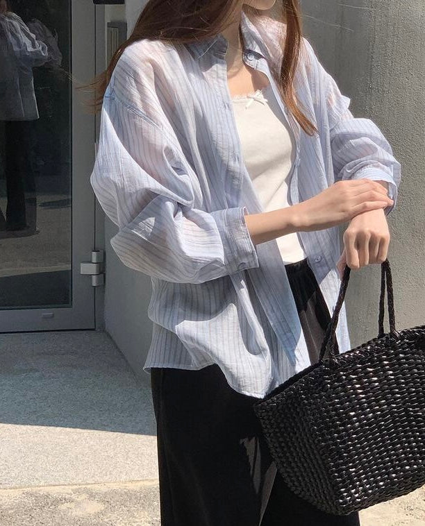 Breezy Summer Stripes Shirt (Tencel 85%)