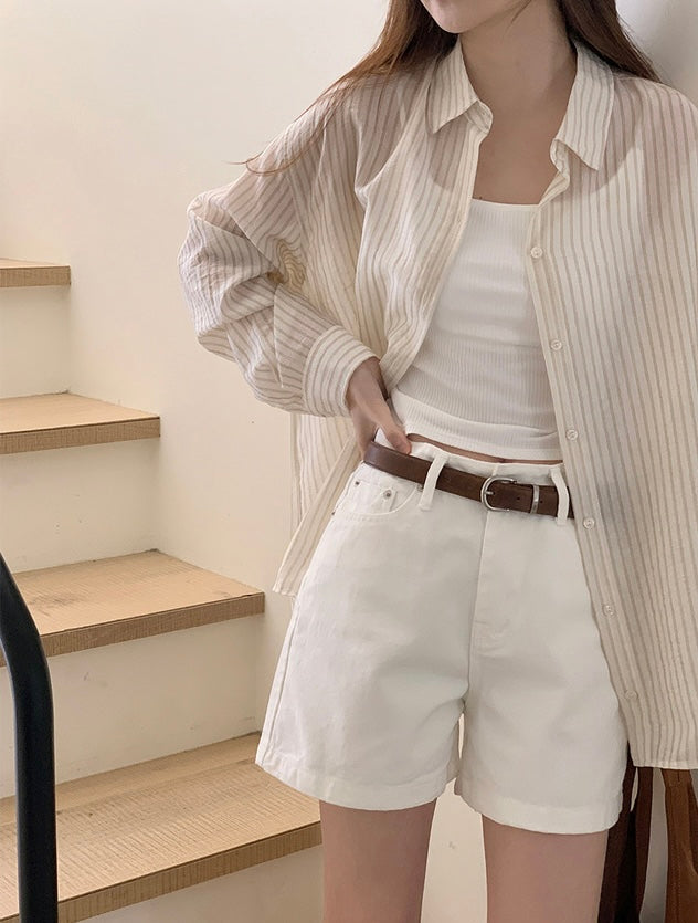 Breezy Summer Stripes Shirt (Tencel 85%)