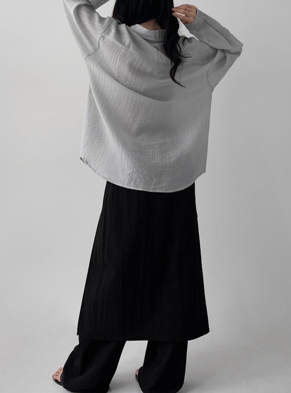 Essential textured sheer Tencel Over-Shirt