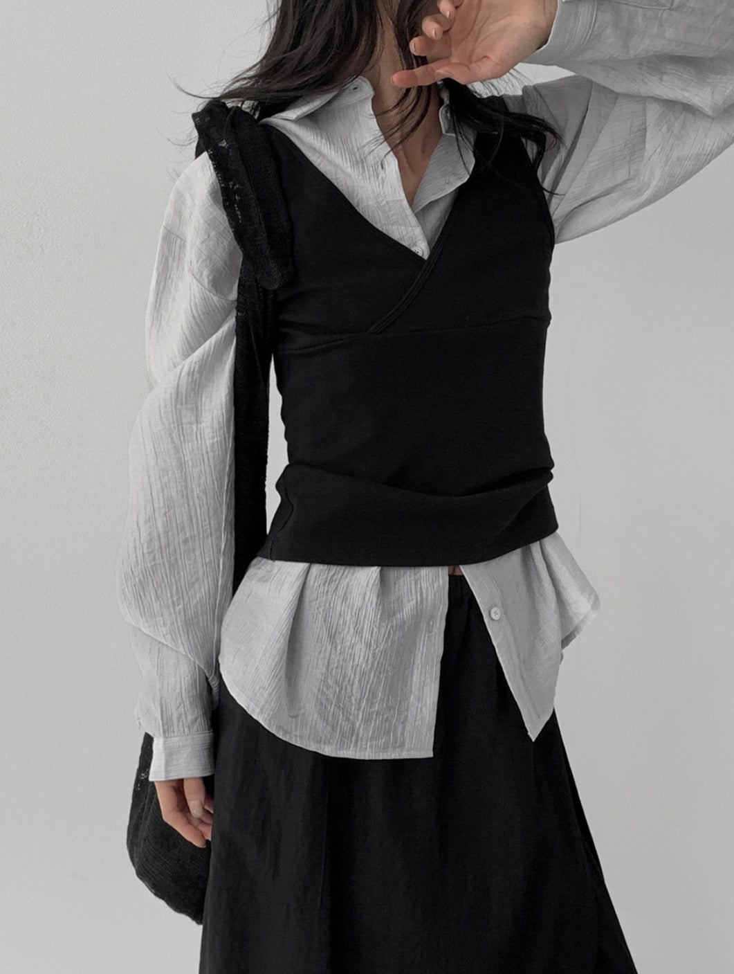 Essential textured sheer Tencel Over-Shirt