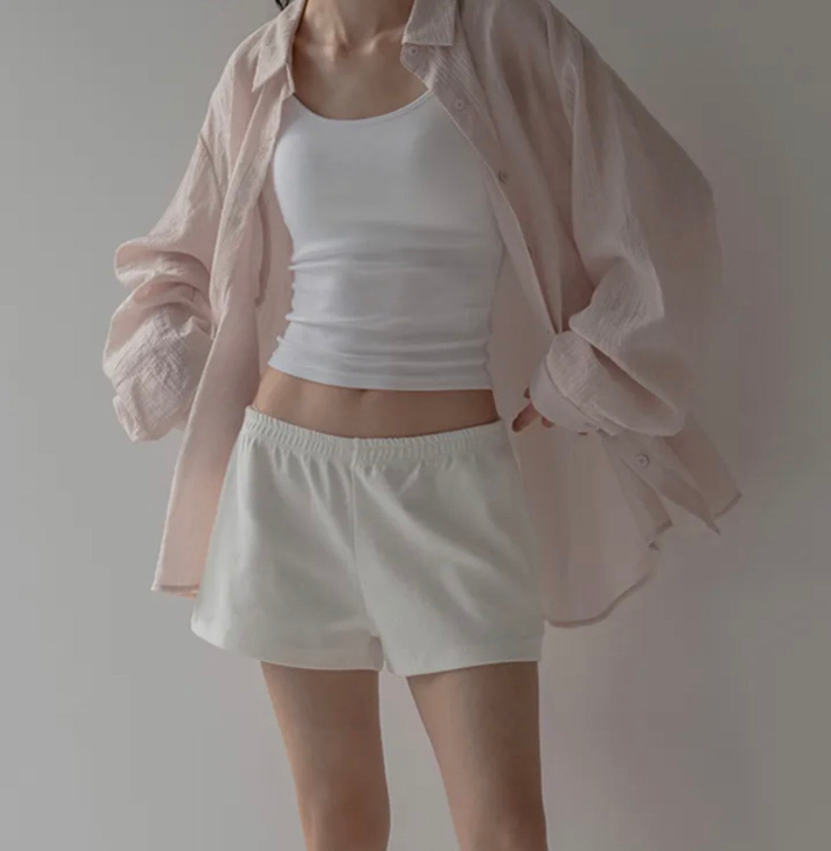 Essential textured sheer Tencel Over-Shirt
