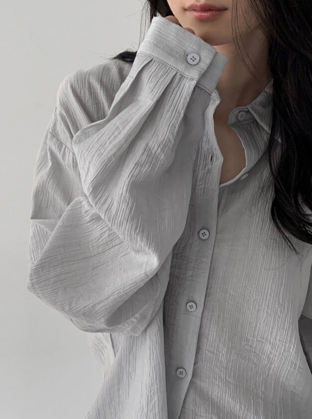 Essential textured sheer Tencel Over-Shirt