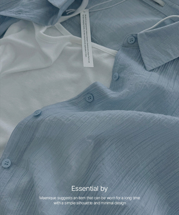 Essential textured sheer Tencel Over-Shirt