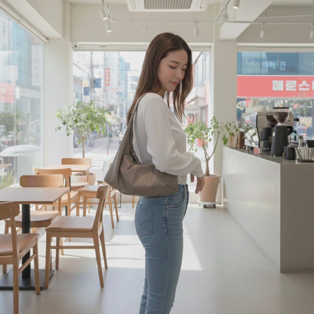 🇰🇷Bucks & Leather 🐑 Lambskin Croissant Leather Bag