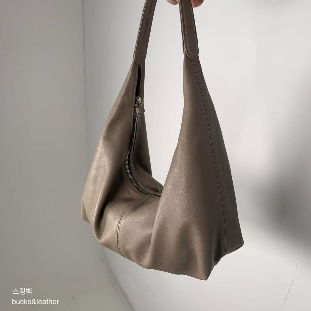 🇰🇷Bucks & Leather 🐑 Lambskin Croissant Leather Bag