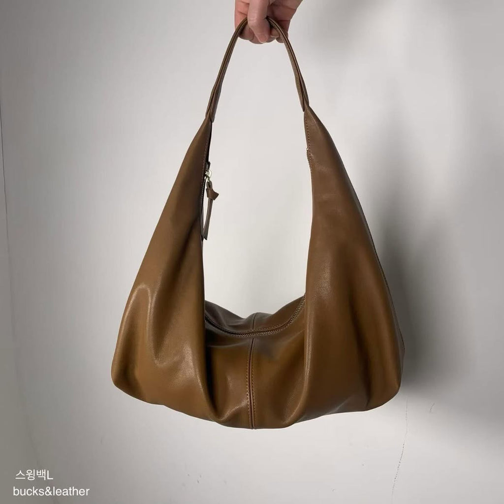 🇰🇷Bucks & Leather 🐑 Lambskin Croissant Leather Bag