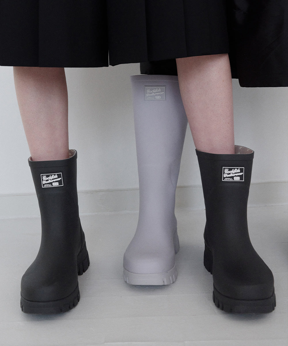 Rockfish Weatherwear Chunky Platform Rain Boots (Middle) — Black